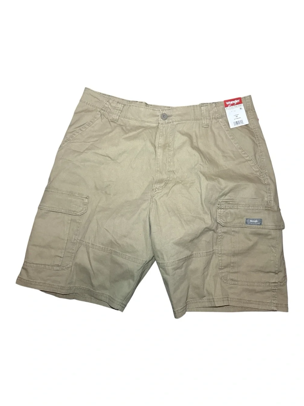 NEW! Wrangler Men's 40x10 Cargo Shorts Stretch Relaxed Fit Khaki